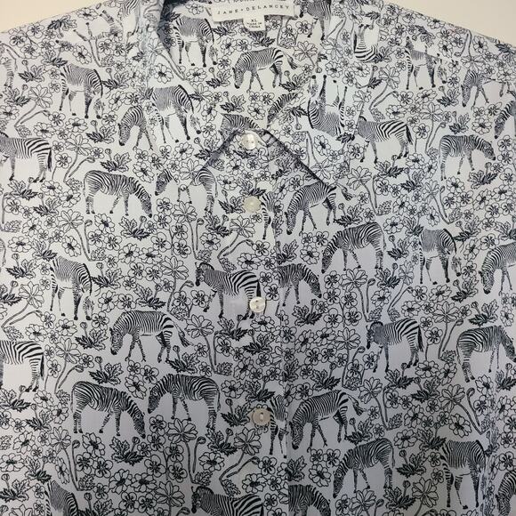 Jane + Delancey Women’s Zebra Floral Button Down Shirt XL Short Sleeve - Picture 3 of 9
